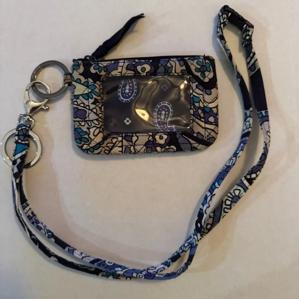 Vera Bradley Multi Color Zip ID & Lanyard